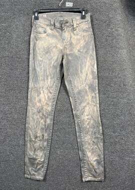 True Religion Halle Coated Super Skinny Legging Jeans Womens Size 26 Distressed